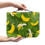 Green Tropical Banana Pattern Print Leather Bible Cover