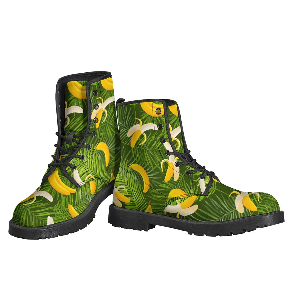 Green Tropical Banana Pattern Print Backpack