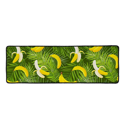 Green Tropical Banana Pattern Print Long Kitchen Mat