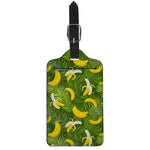 Green Tropical Banana Pattern Print Luggage Tag