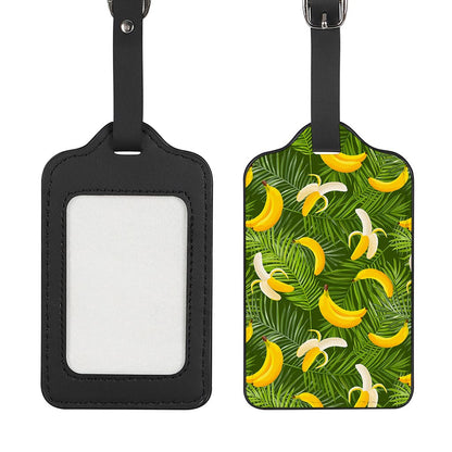 Green Tropical Banana Pattern Print Luggage Tag