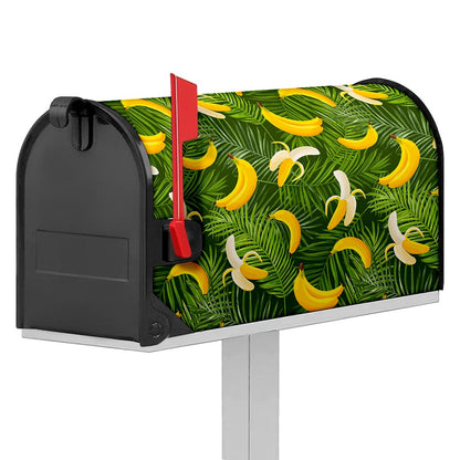 Green Tropical Banana Pattern Print Mailbox Cover