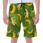 Green Tropical Banana Pattern Print Men's Beach Shorts
