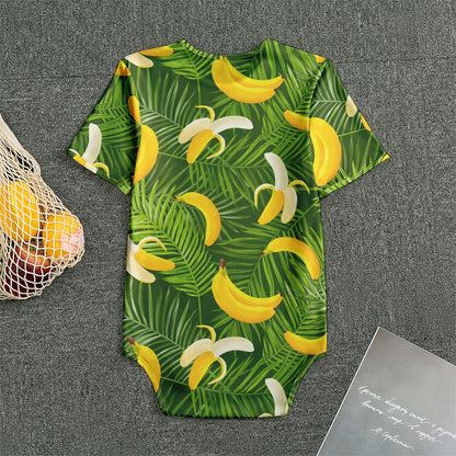 Green Tropical Banana Pattern Print Men's Bodysuit