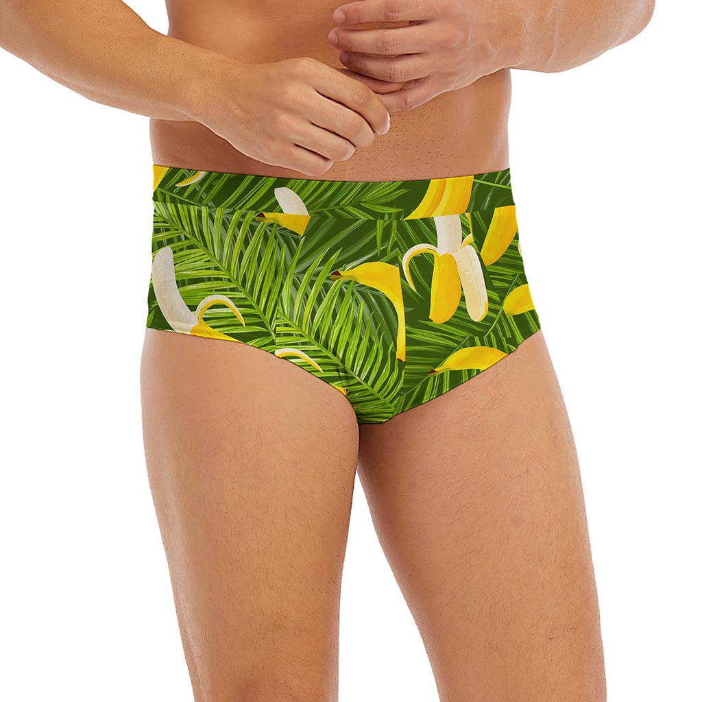 Green Tropical Banana Pattern Print Men's Briefs