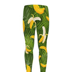 Green Tropical Banana Pattern Print Men's leggings