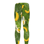 Green Tropical Banana Pattern Print Men's leggings