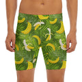 Green Tropical Banana Pattern Print Men's Long Boxer Briefs