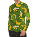 Green Tropical Banana Pattern Print Men's Long Sleeve Rash Guard
