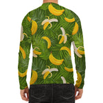 Green Tropical Banana Pattern Print Men's Long Sleeve Rash Guard