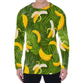 Green Tropical Banana Pattern Print Men's Long Sleeve T-Shirt