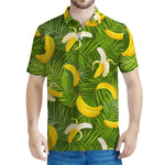 Green Tropical Banana Pattern Print Men's Polo Shirt