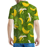 Green Tropical Banana Pattern Print Men's Polo Shirt