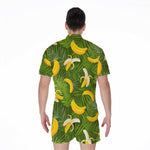 Green Tropical Banana Pattern Print Men's Rompers