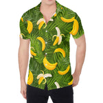 Green Tropical Banana Pattern Print Men's Shirt