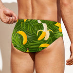 Green Tropical Banana Pattern Print Men's Swim Briefs