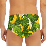 Green Tropical Banana Pattern Print Men's Triangle Swim Briefs