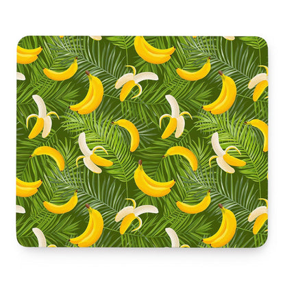 Green Tropical Banana Pattern Print Mouse Pad