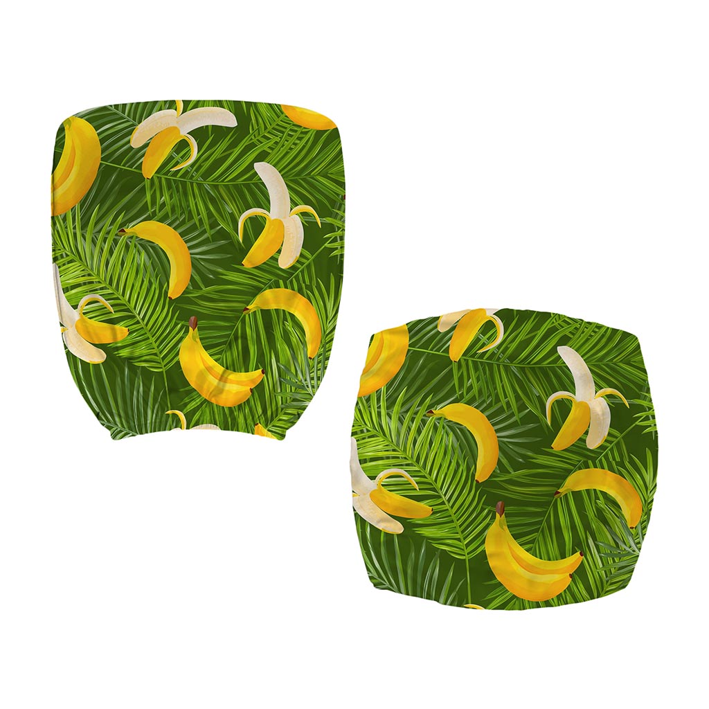 Green Tropical Banana Pattern Print Office Chair Cover