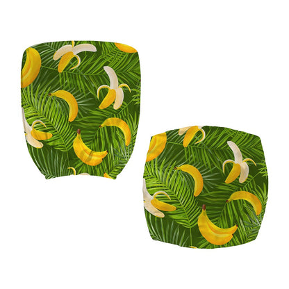 Green Tropical Banana Pattern Print Office Chair Cover