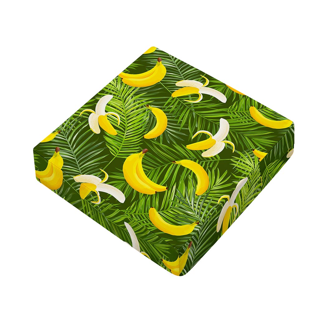 Green Tropical Banana Pattern Print Outdoor Seat Cushion Cover