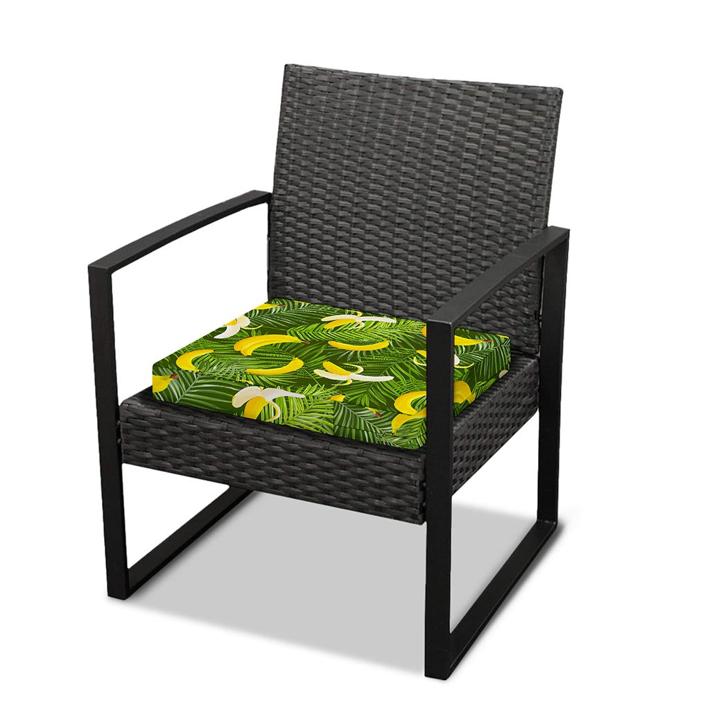 Green Tropical Banana Pattern Print Outdoor Seat Cushion Cover