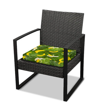 Green Tropical Banana Pattern Print Outdoor Seat Cushion Cover