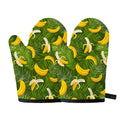 Green Tropical Banana Pattern Print Oven Mitts
