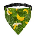 Green Tropical Banana Pattern Print Over The Collar Dog Bandana