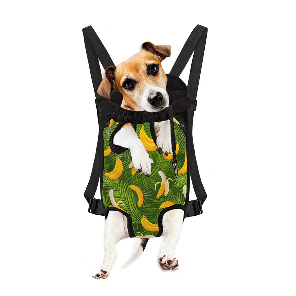 Green Tropical Banana Pattern Print Pet Carrier Backpack