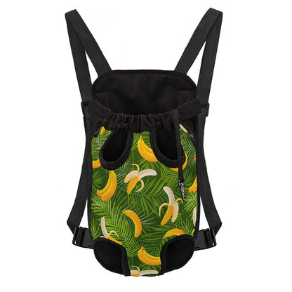 Green Tropical Banana Pattern Print Pet Carrier Backpack