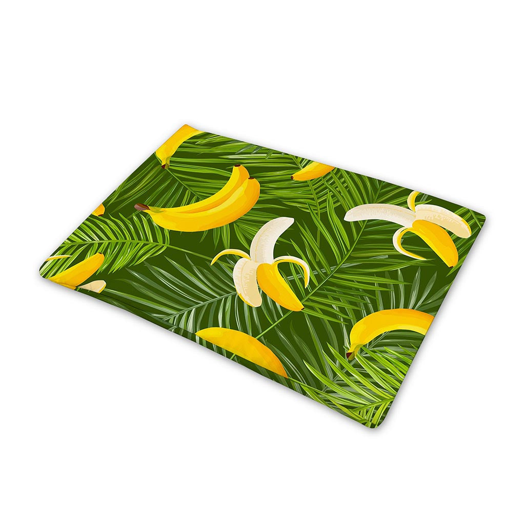 Green Tropical Banana Pattern Print Pet Cooling Mat Cover