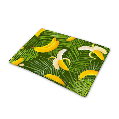 Green Tropical Banana Pattern Print Pet Cooling Mat Cover