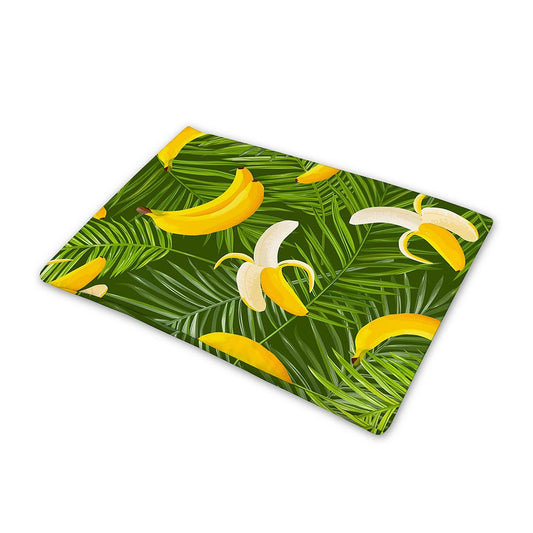 Green Tropical Banana Pattern Print Pet Cooling Mat Cover