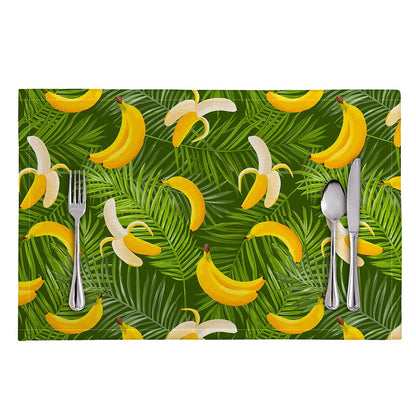 Green Tropical Banana Pattern Print Placemat