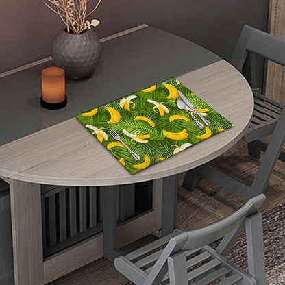 Green Tropical Banana Pattern Print Placemat
