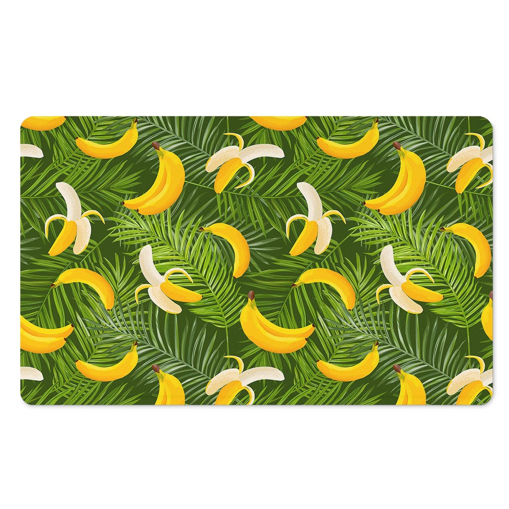 Green Tropical Banana Pattern Print Polyester Doormat