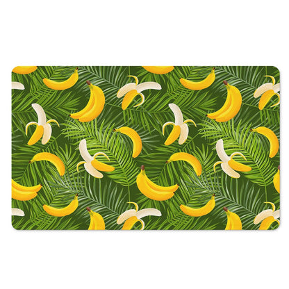 Green Tropical Banana Pattern Print Polyester Doormat