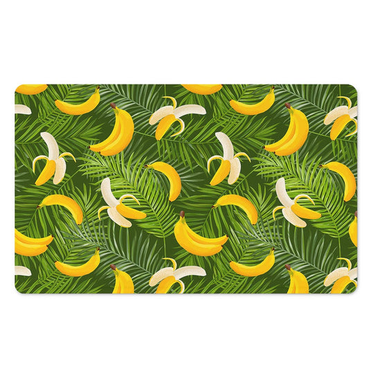 Green Tropical Banana Pattern Print Polyester Doormat