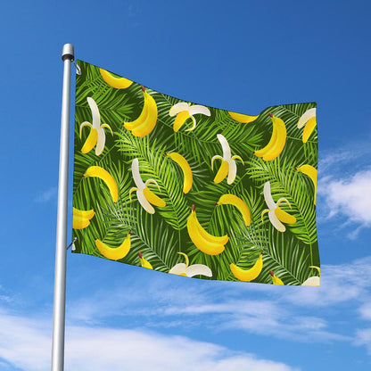 Green Tropical Banana Pattern Print Polyester Flag