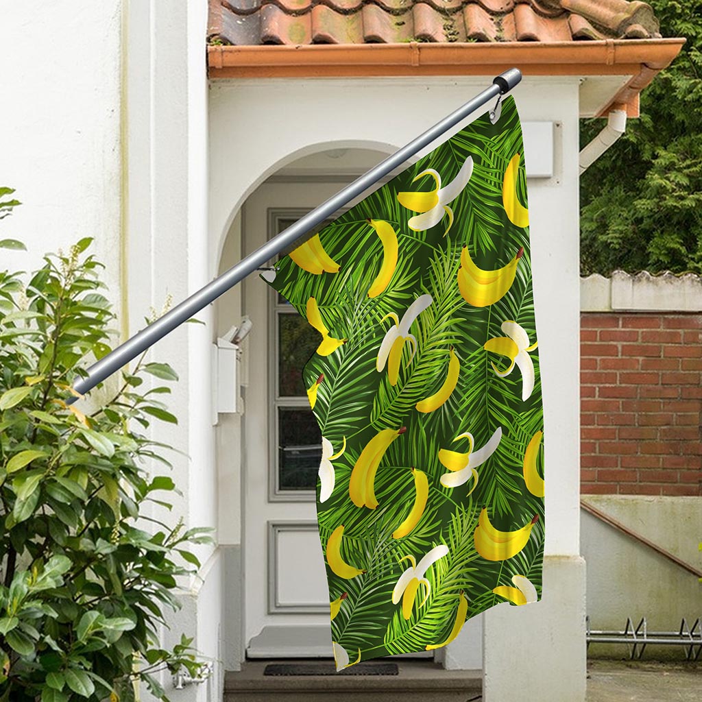 Green Tropical Banana Pattern Print Polyester Flag