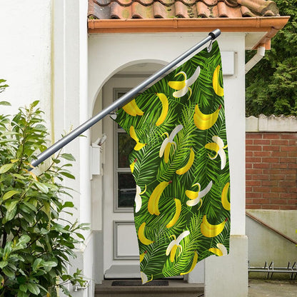 Green Tropical Banana Pattern Print Polyester Flag