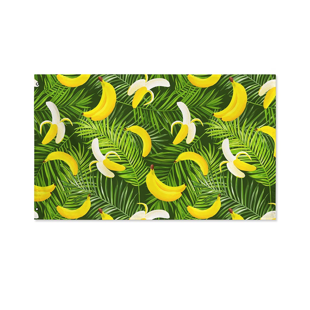 Green Tropical Banana Pattern Print Polyester Flag