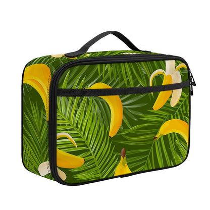 Green Tropical Banana Pattern Print Portable Lunch Bag