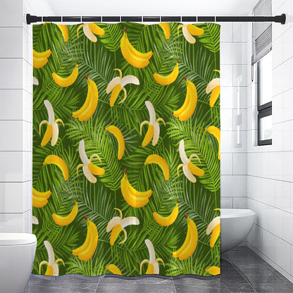 Green Tropical Banana Pattern Print Premium Shower Curtain