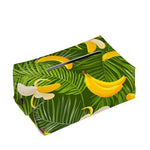 Green Tropical Banana Pattern Print Rectangle Tissue Box Cover