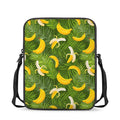 Green Tropical Banana Pattern Print Rectangular Crossbody Bag