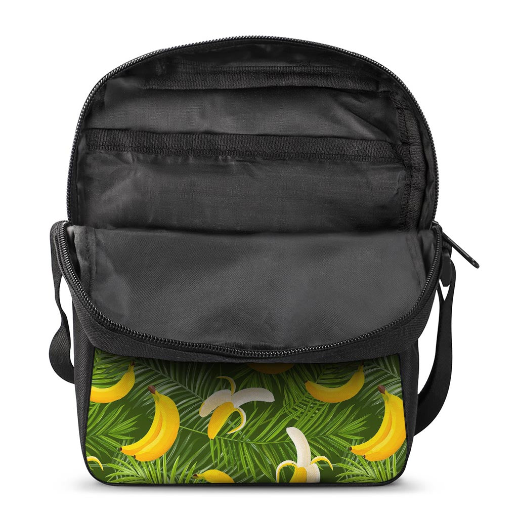 Green Tropical Banana Pattern Print Rectangular Crossbody Bag
