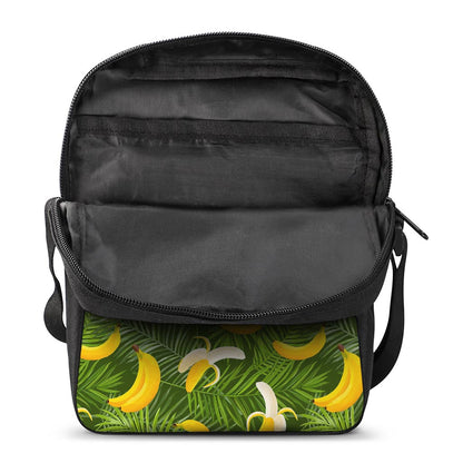 Green Tropical Banana Pattern Print Rectangular Crossbody Bag