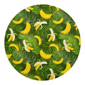 Green Tropical Banana Pattern Print Round Blanket